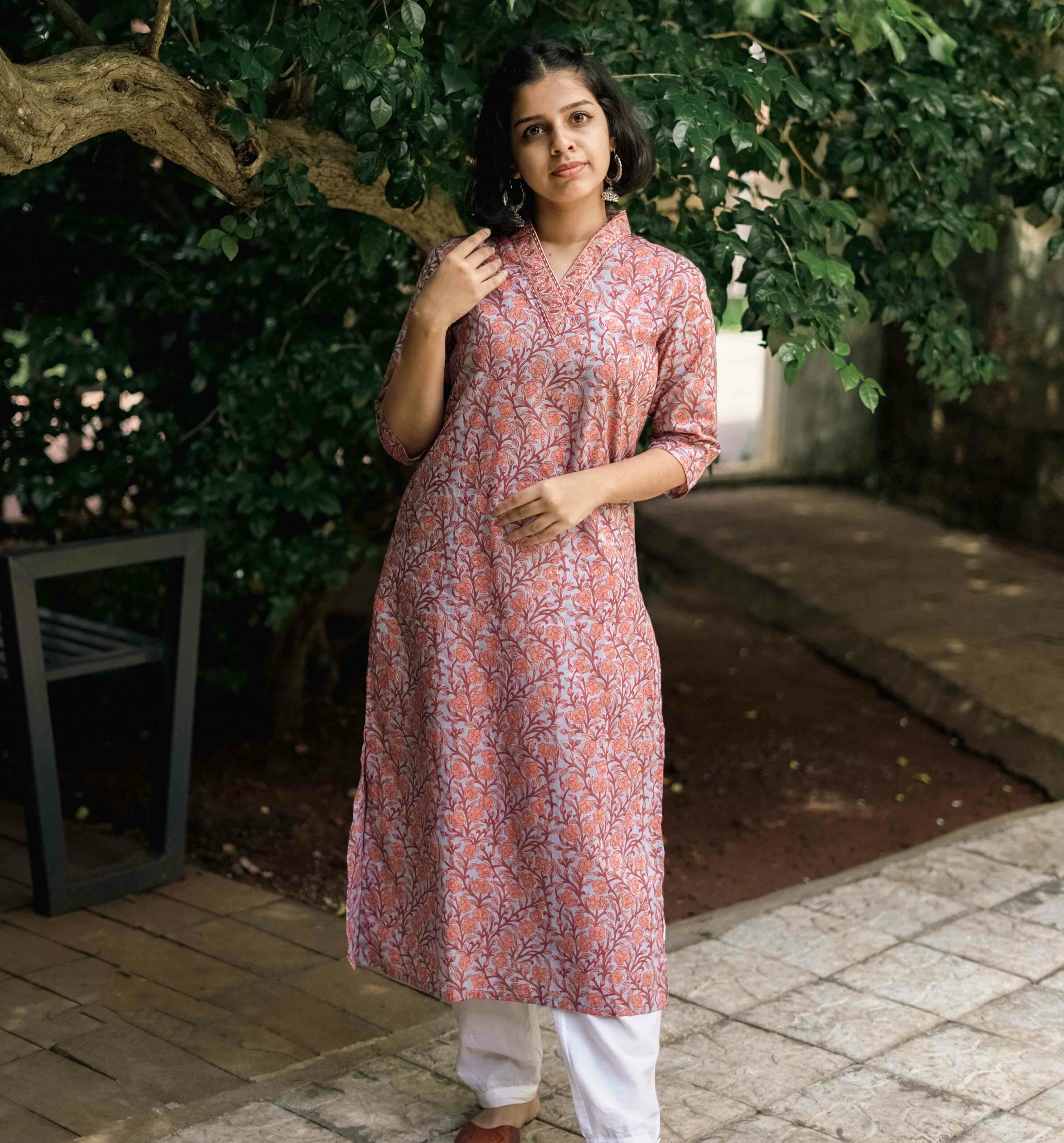 Buy online High Neck A-line Kurti from ethnic wear for Women by W for ₹1539  at 45% off | 2023 Limeroad.com
