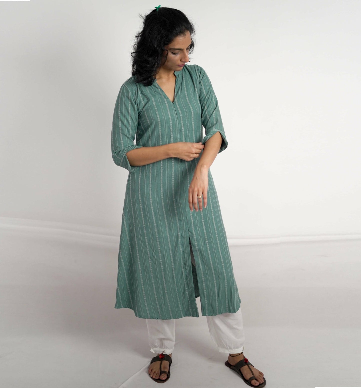 Rayon Kurti/dress With Front Zip
