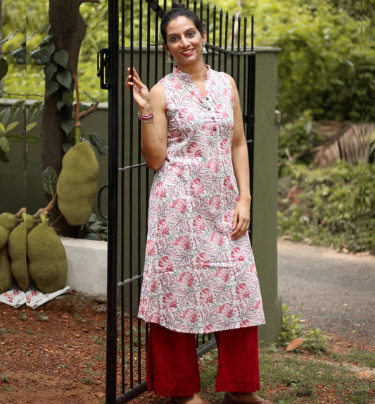 A line Kurti/Dress with Front Button