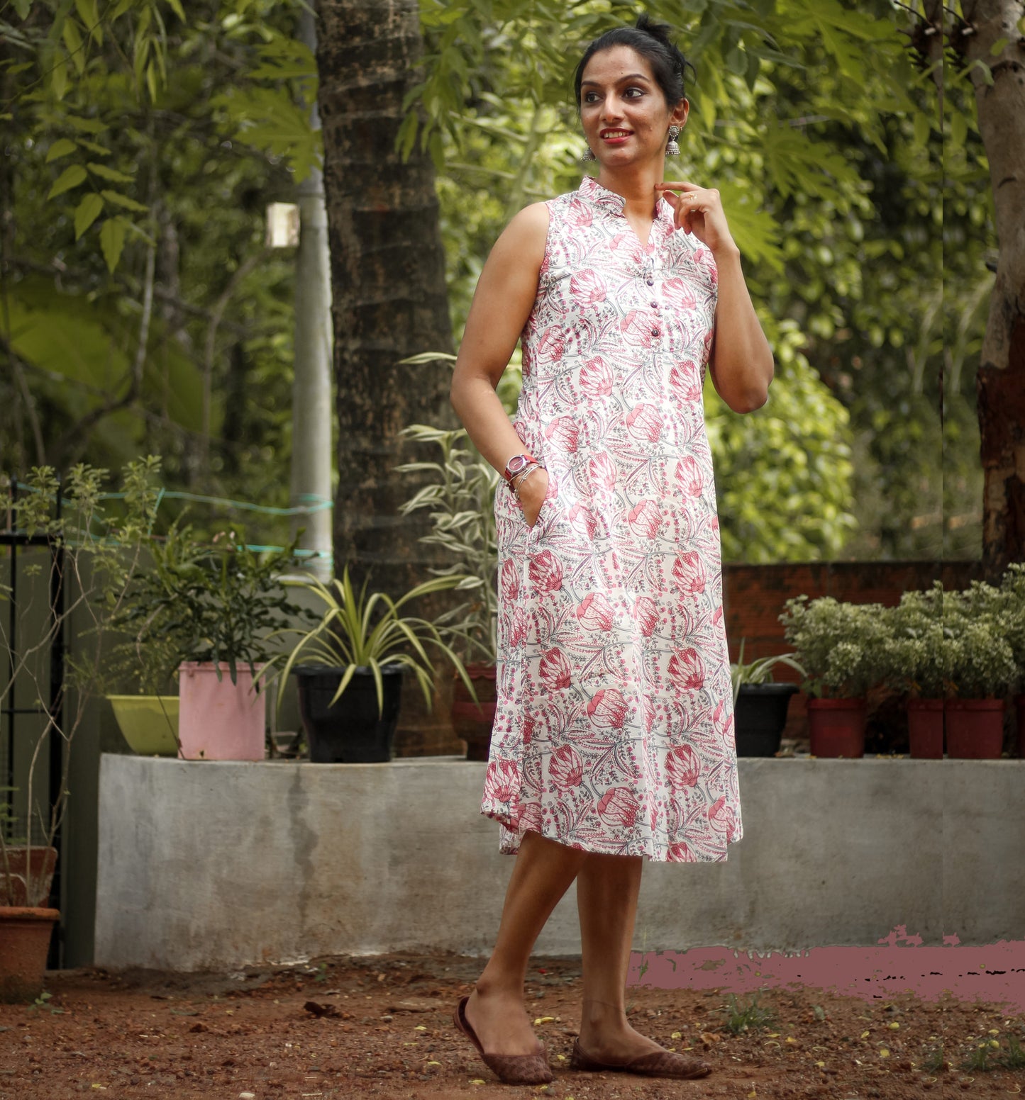 A line Kurti/Dress with Front Button
